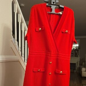 Michael Kors Red Dress with Gold Accents